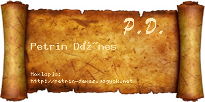 Petrin Dénes névjegykártya